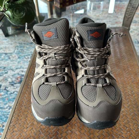 Merrell Women's Siren Mid Waterproof Alloy Toe Work Boots at-Brindle/Boulder 8 - Picture 4 of 9